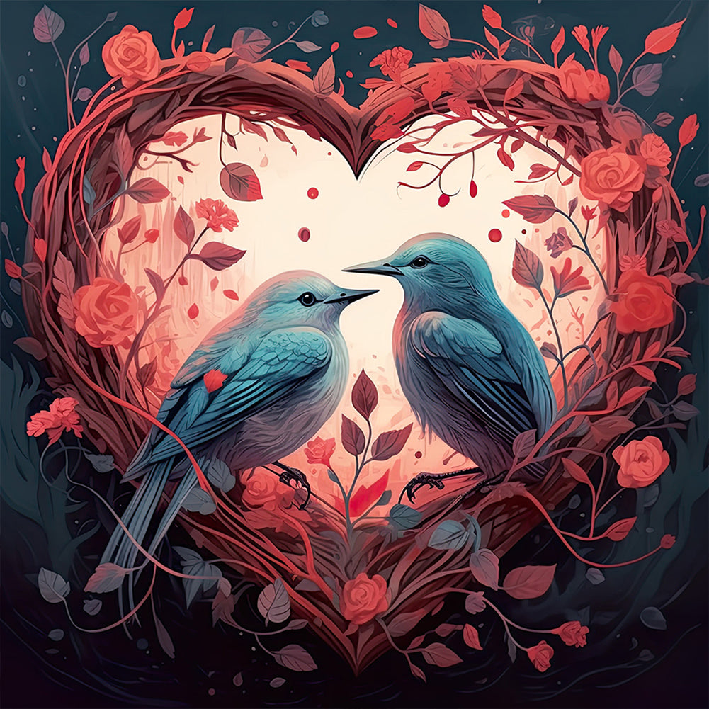 Diamond Painting - Full Round - love for birds (30*30CM)
