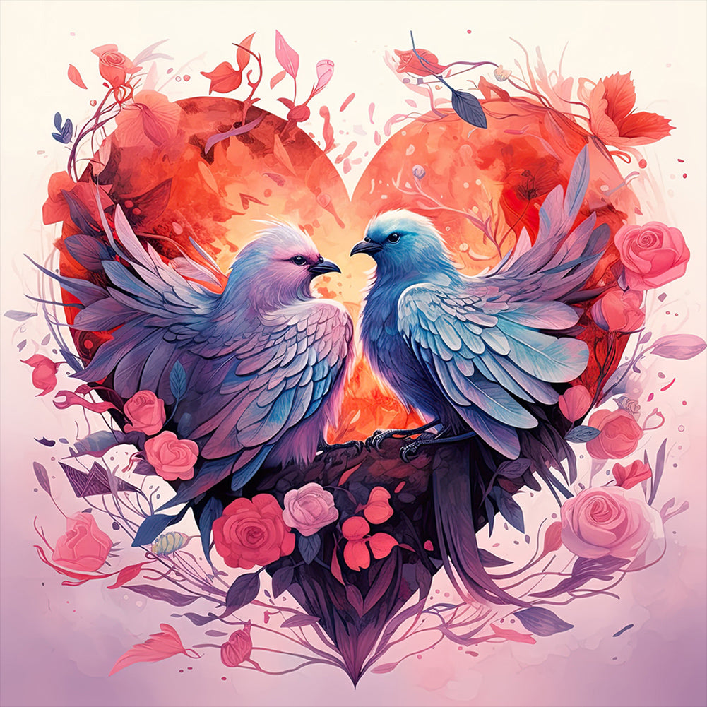 Diamond Painting - Full Round - love for birds (30*30CM)