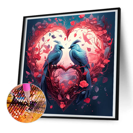 Diamond Painting - Full Round - love for birds (30*30CM)