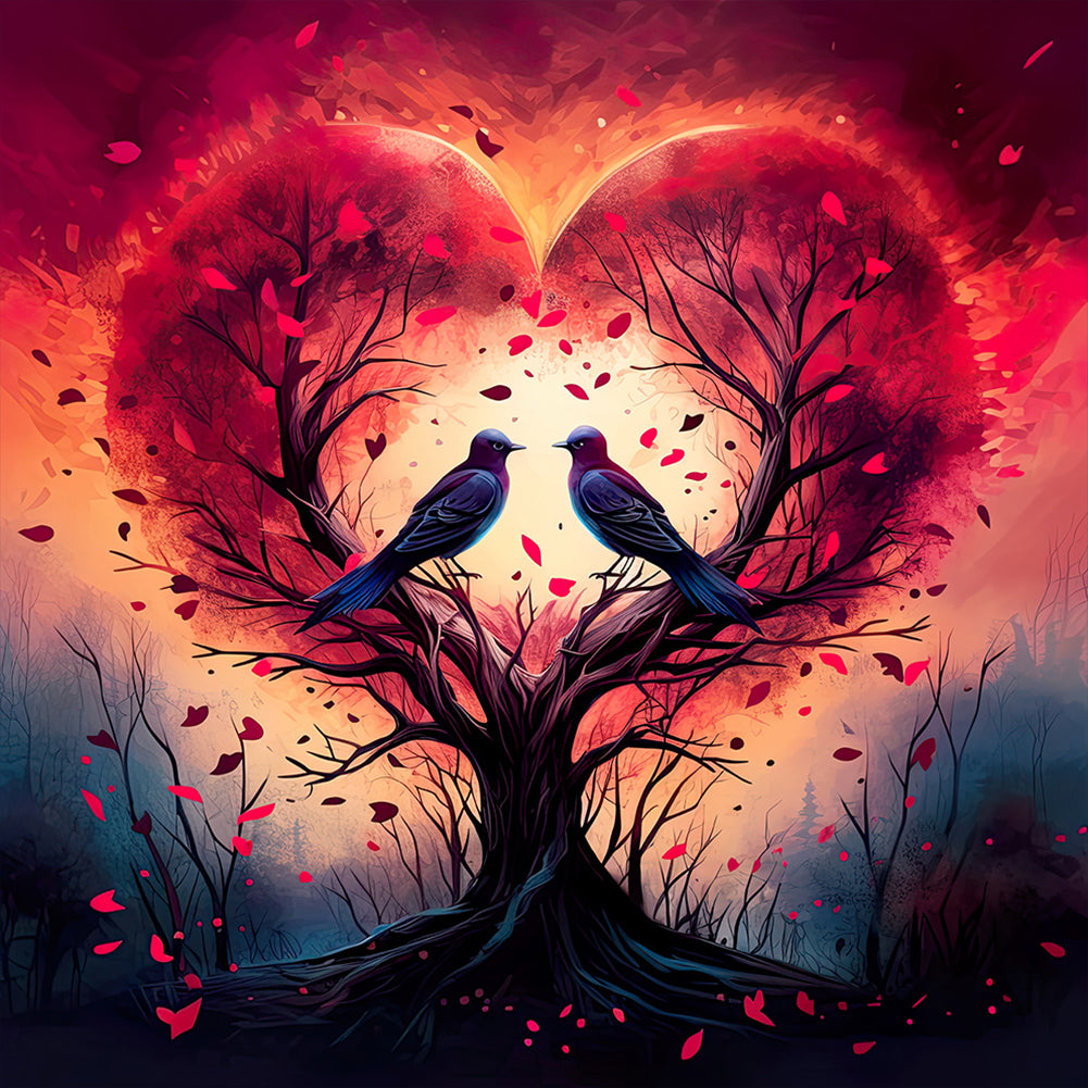 Diamond Painting - Full Round - love for birds (30*30CM)