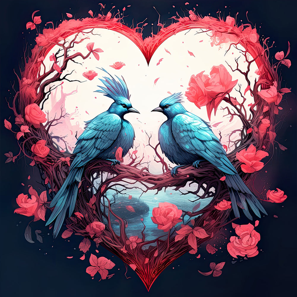 Diamond Painting - Full Round - love for birds (30*30CM)