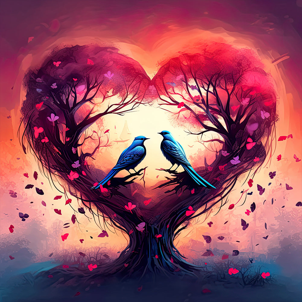 Diamond Painting - Full Round - love for birds (30*30CM)