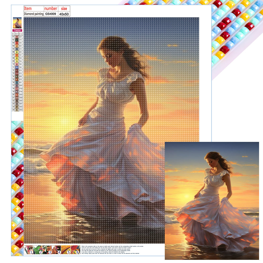 Diamond Painting - Full Square - seaside girl (40*50CM)