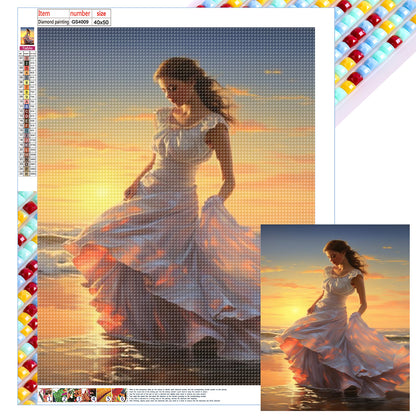 Diamond Painting - Full Square - seaside girl (40*50CM)