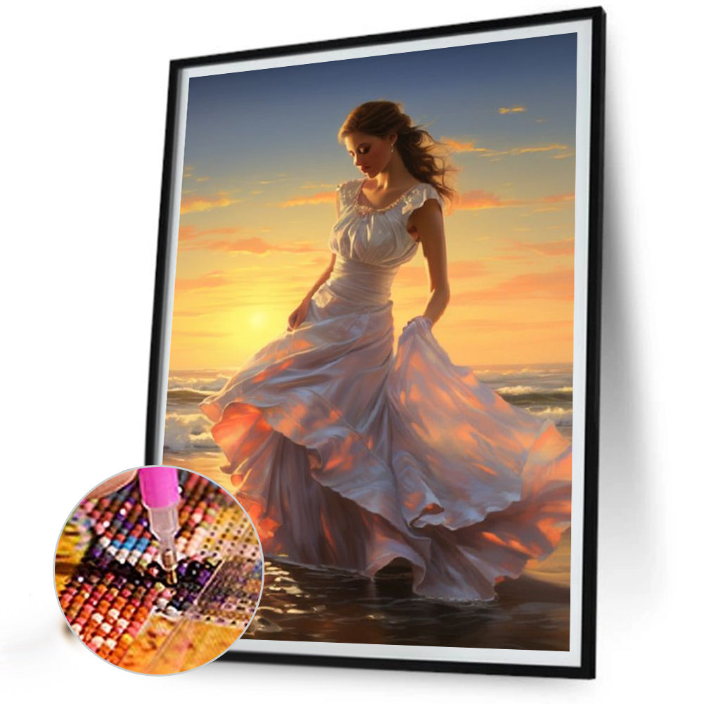 Diamond Painting - Full Square - seaside girl (40*50CM)