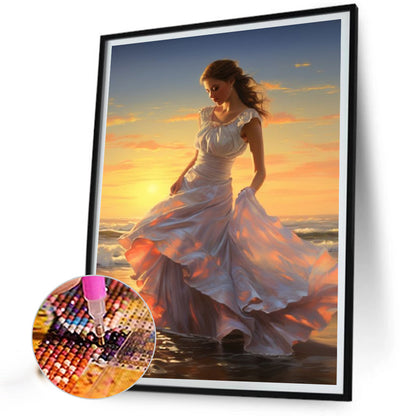 Diamond Painting - Full Square - seaside girl (40*50CM)