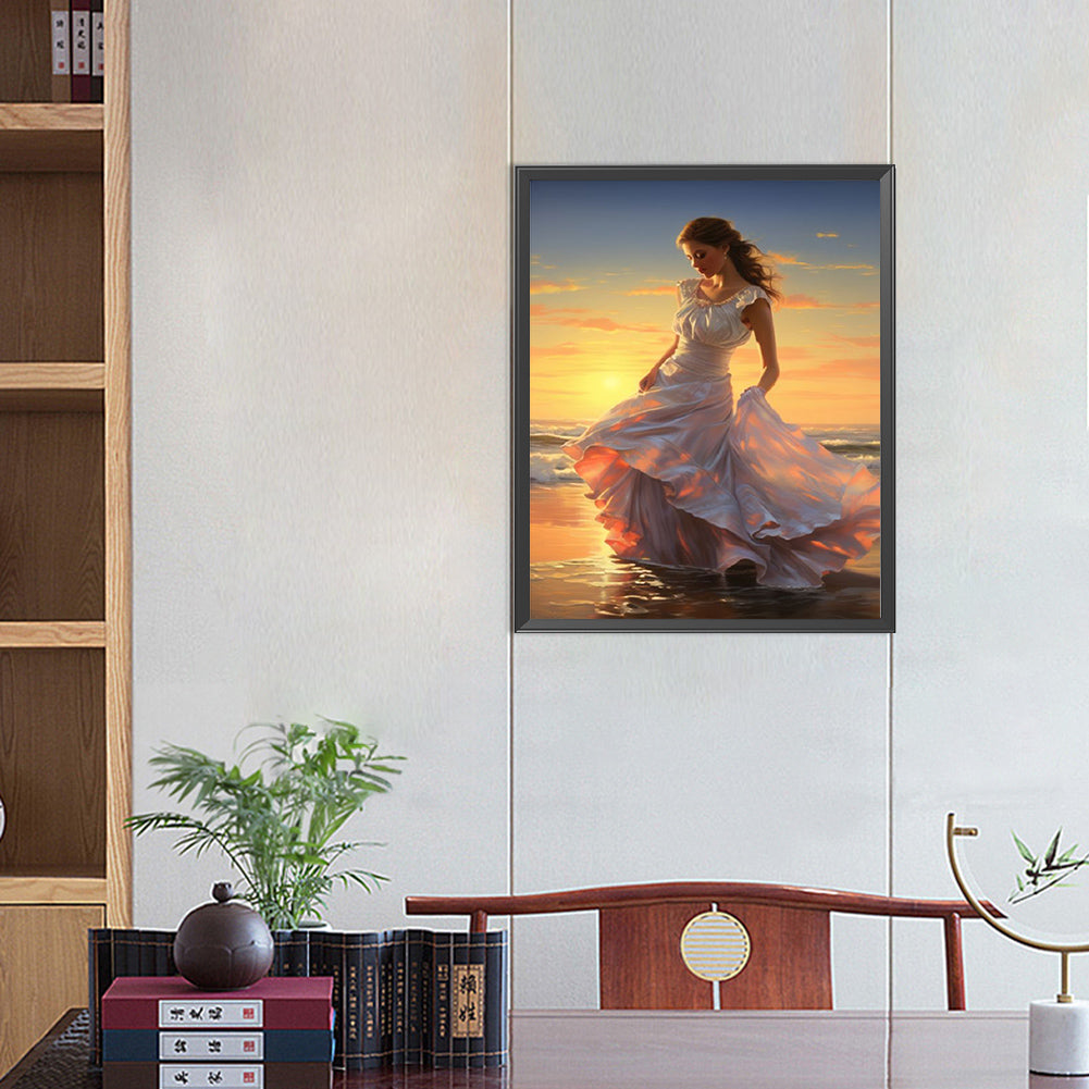 Diamond Painting - Full Square - seaside girl (40*50CM)