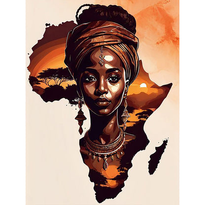 Diamond Painting - Full Round - african girl (30*40CM)