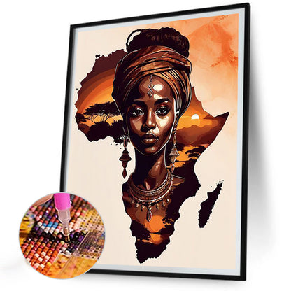 Diamond Painting - Full Round - african girl (30*40CM)