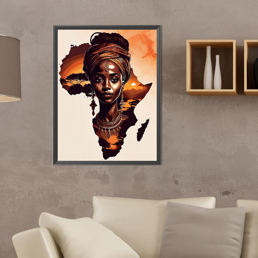 Diamond Painting - Full Round - african girl (30*40CM)