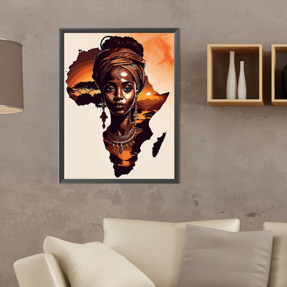Diamond Painting - Full Round - african girl (30*40CM)