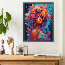 Load image into Gallery viewer, Diamond Painting - Full Round - flower and girl (30*40CM)

