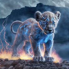 Load image into Gallery viewer, Diamond Painting - Full Round - Lightning Leopard (30*30CM)
