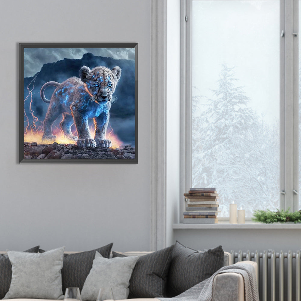 Diamond Painting - Full Round - Lightning Leopard (30*30CM)