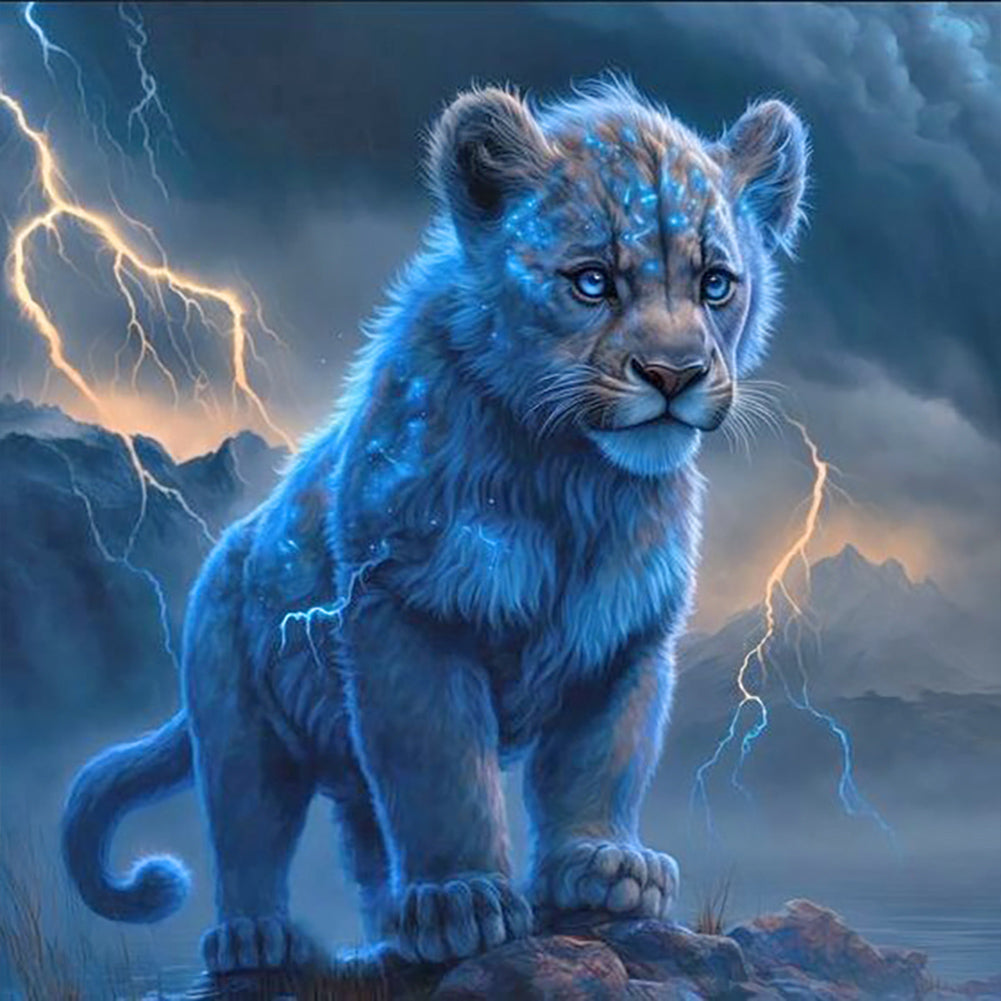 Diamond Painting - Full Round - Lightning Leopard (30*30CM)