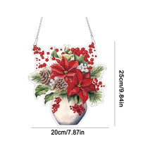 Load image into Gallery viewer, Acrylic Christmas Bouquet Single-Sided Round Diamond Painting Hanging Pendant
