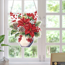 Load image into Gallery viewer, Acrylic Christmas Bouquet Single-Sided Round Diamond Painting Hanging Pendant
