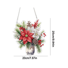 Load image into Gallery viewer, Acrylic Christmas Bouquet Single-Sided Round Diamond Painting Hanging Pendant
