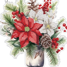 Load image into Gallery viewer, Acrylic Christmas Bouquet Single-Sided Round Diamond Painting Hanging Pendant

