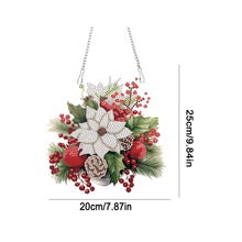 Load image into Gallery viewer, Acrylic Christmas Bouquet Single-Sided Round Diamond Painting Hanging Pendant
