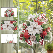Load image into Gallery viewer, Acrylic Christmas Bouquet Single-Sided Round Diamond Painting Hanging Pendant
