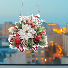 Load image into Gallery viewer, Acrylic Christmas Bouquet Single-Sided Round Diamond Painting Hanging Pendant
