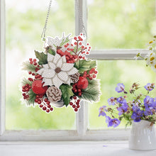 Load image into Gallery viewer, Acrylic Christmas Bouquet Single-Sided Round Diamond Painting Hanging Pendant
