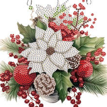 Load image into Gallery viewer, Acrylic Christmas Bouquet Single-Sided Round Diamond Painting Hanging Pendant
