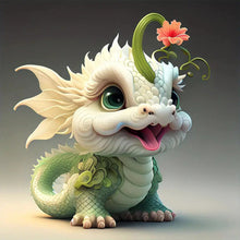 Load image into Gallery viewer, Diamond Painting - Full Round - Cute little dragon (30*30CM)

