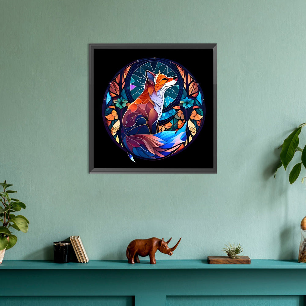 Diamond Painting - Full Round - fox glass painting (30*30CM)