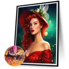 Load image into Gallery viewer, Diamond Painting - Full Round - Elegant red-haired woman (30*40CM)
