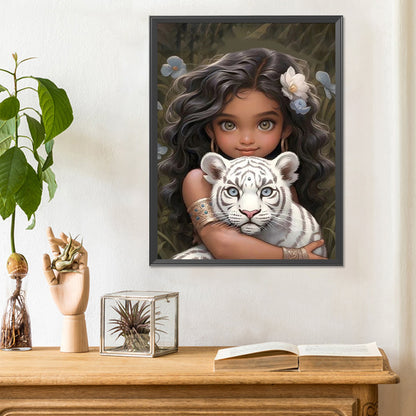 Diamond Painting - Full Round - curly hair big eyed girl (30*40CM)