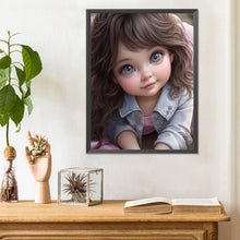 Load image into Gallery viewer, Diamond Painting - Full Round - curly hair big eyed girl (30*40CM)
