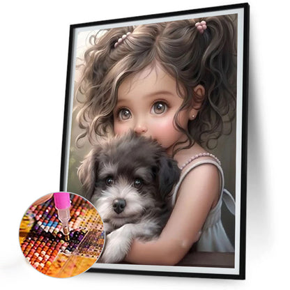 Diamond Painting - Full Round - curly hair big eyed girl (30*40CM)