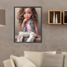 Load image into Gallery viewer, Diamond Painting - Full Round - curly hair big eyed girl (30*40CM)
