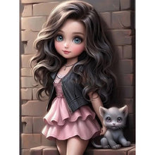 Load image into Gallery viewer, Diamond Painting - Full Round - curly hair big eyed girl (30*40CM)
