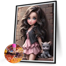 Load image into Gallery viewer, Diamond Painting - Full Round - curly hair big eyed girl (30*40CM)
