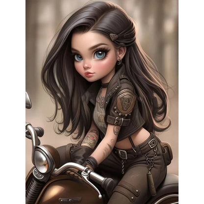 Diamond Painting - Full Round - curly hair big eyed girl (30*40CM)