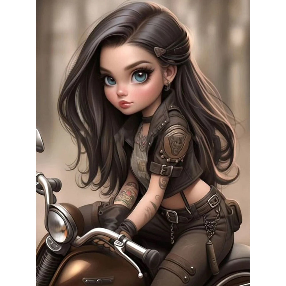 Diamond Painting - Full Round - curly hair big eyed girl (30*40CM)