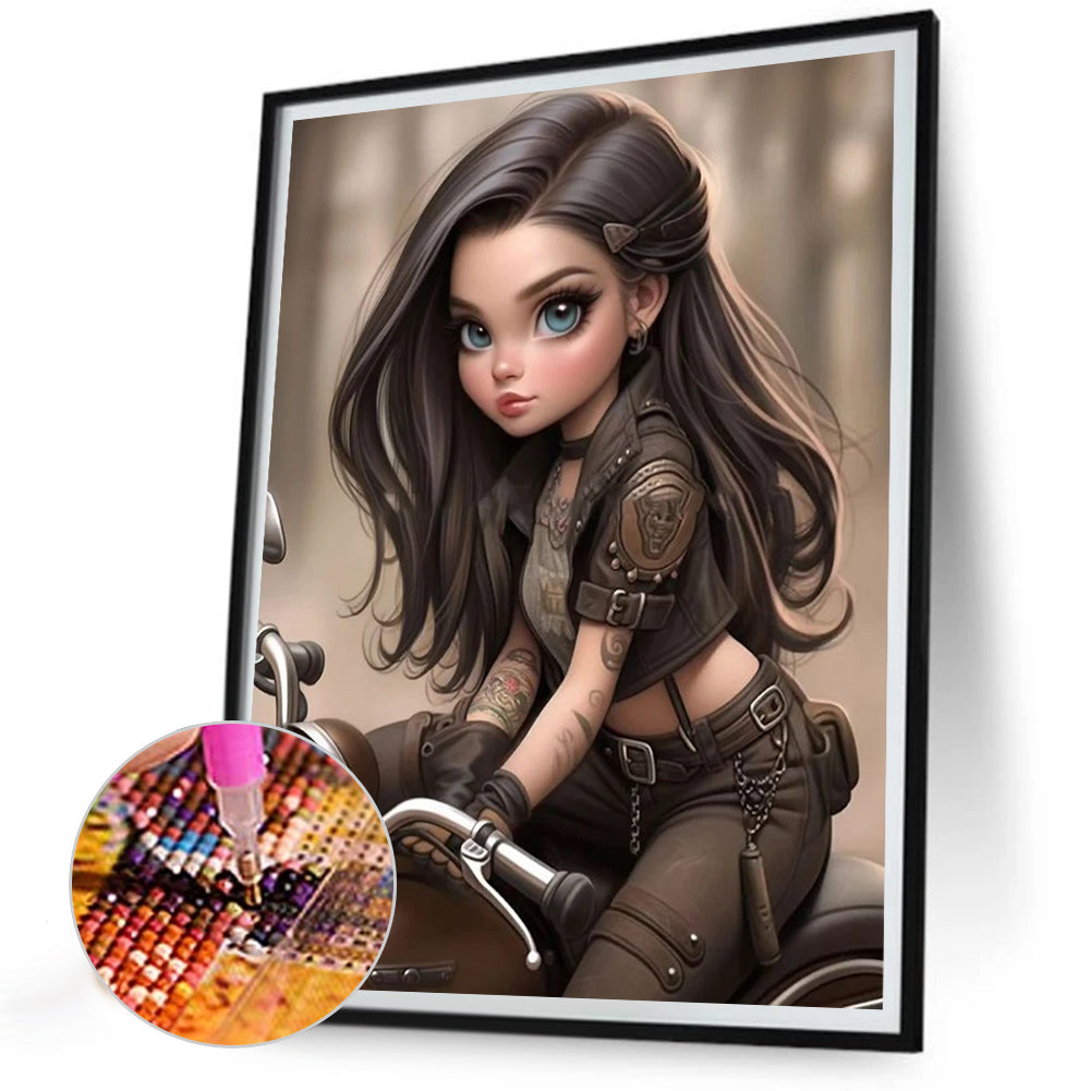 Diamond Painting - Full Round - curly hair big eyed girl (30*40CM)