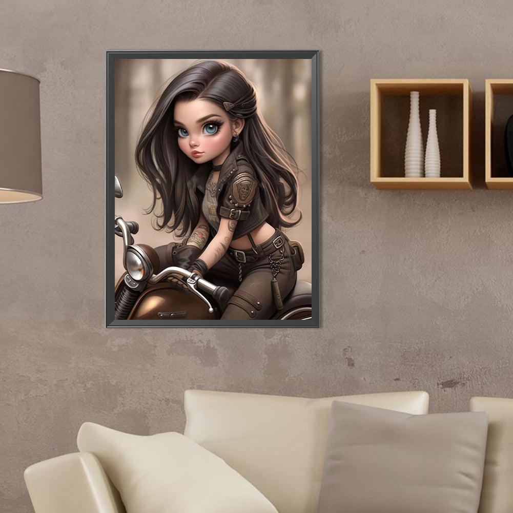 Diamond Painting - Full Round - curly hair big eyed girl (30*40CM)