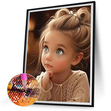 Load image into Gallery viewer, Diamond Painting - Full Round - curly hair big eyed girl (30*40CM)
