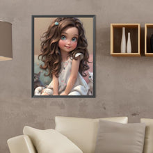 Load image into Gallery viewer, Diamond Painting - Full Round - curly hair big eyed girl (30*40CM)
