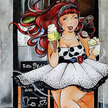 Load image into Gallery viewer, Diamond Painting - Full Round - ice cream girl (45*45CM)
