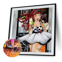 Load image into Gallery viewer, Diamond Painting - Full Round - ice cream girl (45*45CM)
