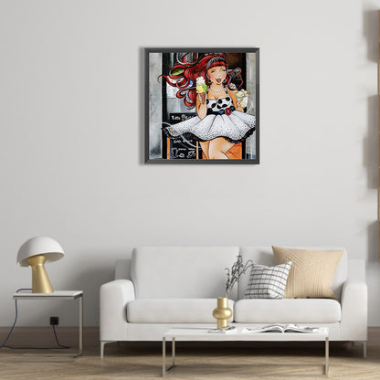 Diamond Painting - Full Round - ice cream girl (45*45CM)