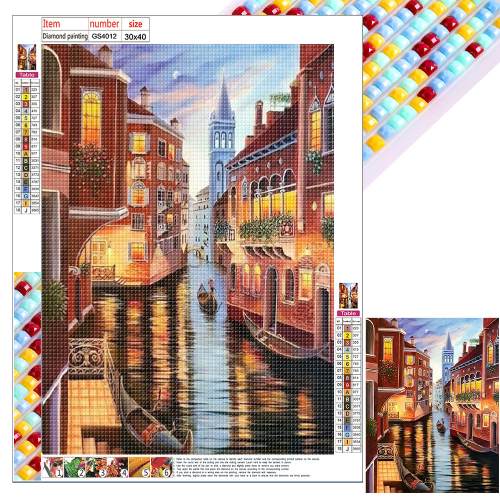 Diamond Painting - Full Square - venice town (30*40CM)
