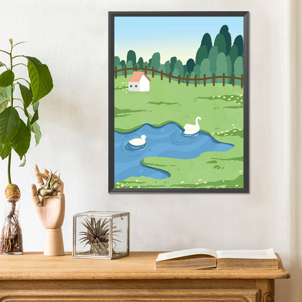 Diamond Painting - Full Round - cartoon landscape painting (30*40CM)