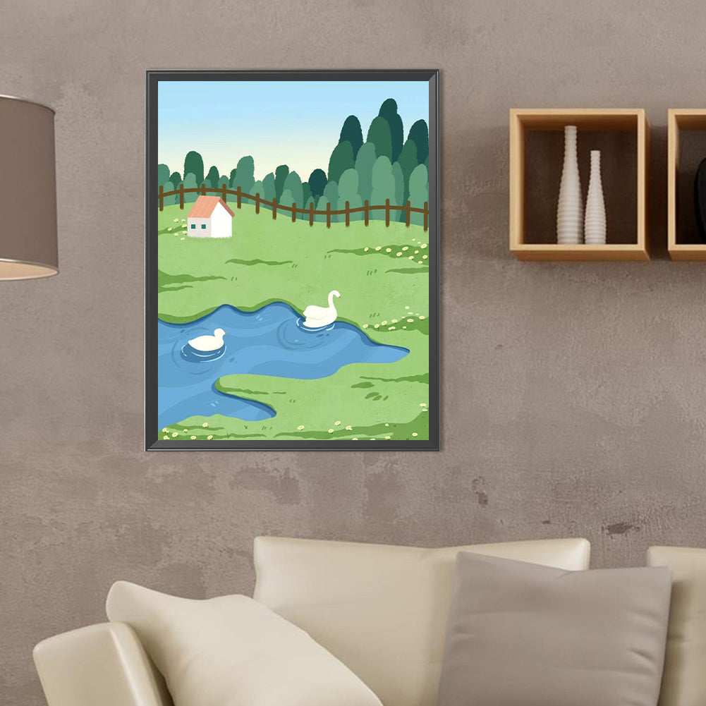 Diamond Painting - Full Round - cartoon landscape painting (30*40CM)