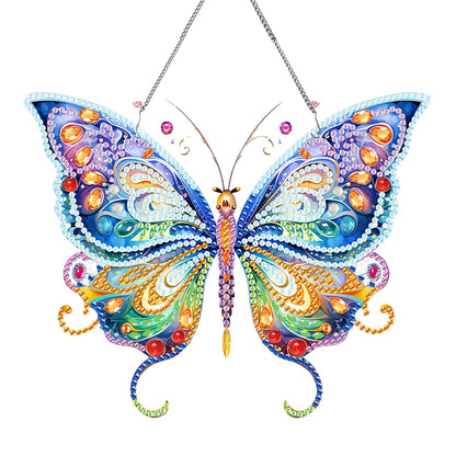 Acrylic Colorful Feathers Frog Single-Sided DIY Diamond Painting Hanging Pendant